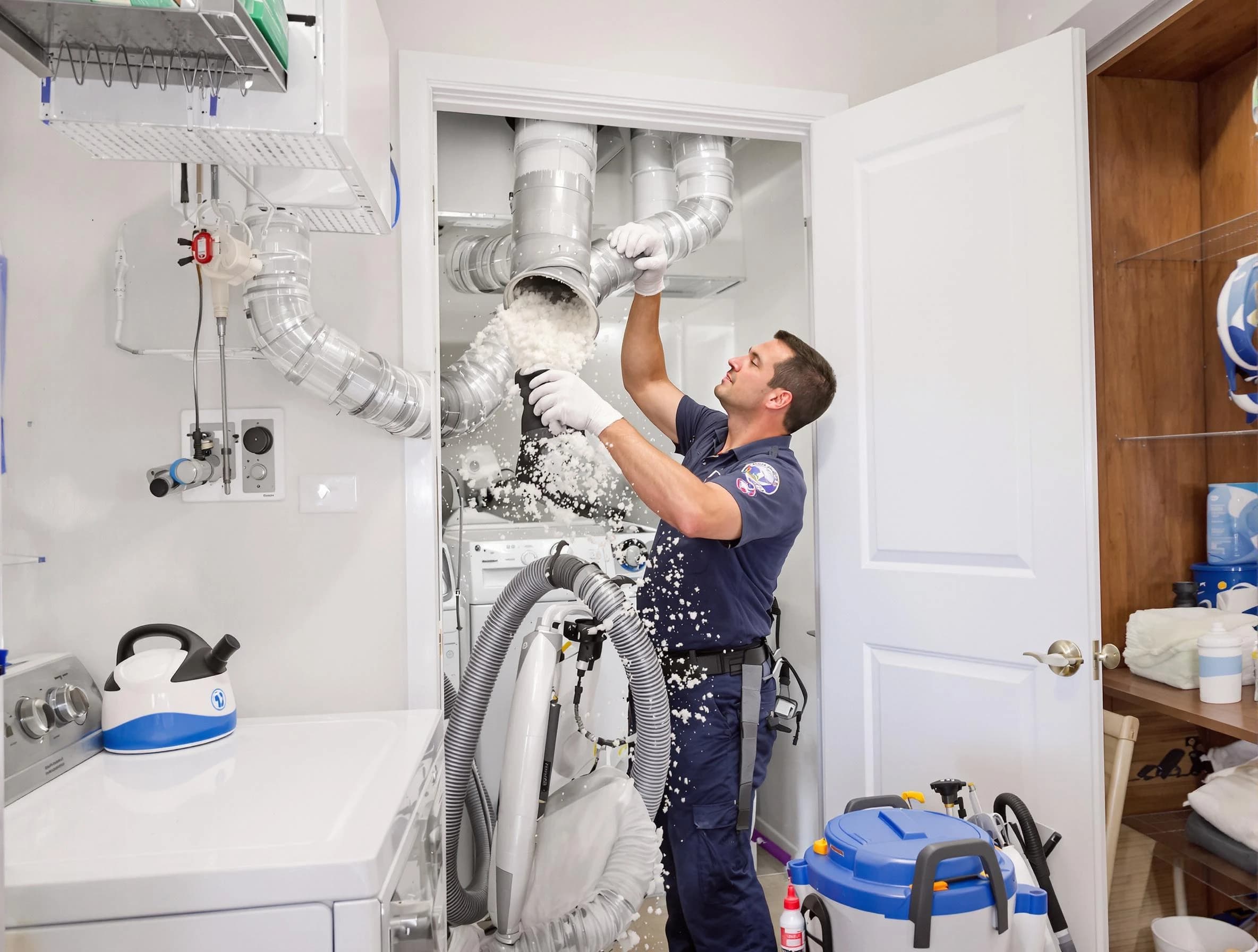 Pleasant Hills Dryer Vent Cleaning technician delivering thorough residential dryer vent cleaning service in Pleasant Hills