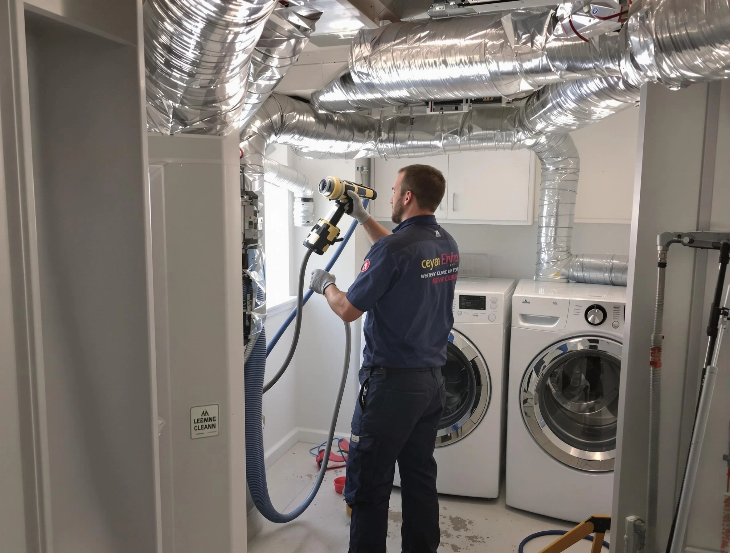 Pleasant Hills Dryer Vent Cleaning specialist using advanced equipment for thorough duct cleaning in Pleasant Hills